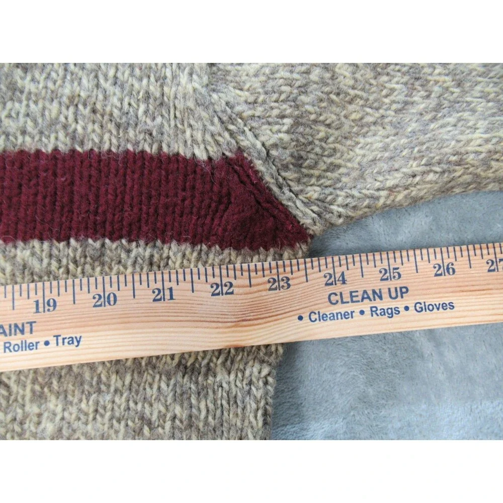 VTG Abercrombie & Fitch Men's Large Sweater 100% Shetland Wool Beige V-Neck